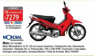 Casa Silvia Mondial Motocicletas Moto LD-110 Max oferta