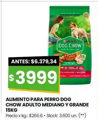 Changomas Alimento para perro dog chow adulto mediano y grande oferta
