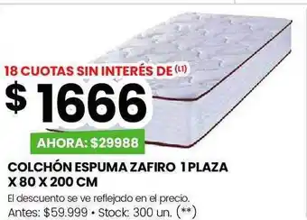 Changomas Colchón espuma zafiro 1plaza oferta