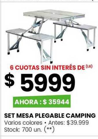 Changomas Set mesa plegable camping oferta