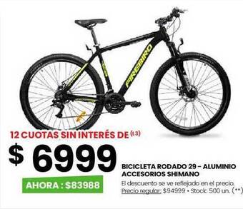 Changomas Bicicleta rodado 29 - aluminio accesorios shimano oferta