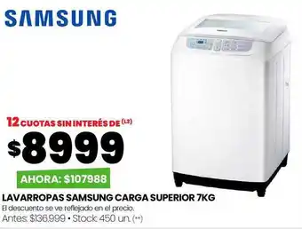 Changomas Lavarropa samsung carga superior oferta