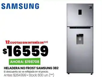 Changomas Heladera no frost samsung 382 oferta