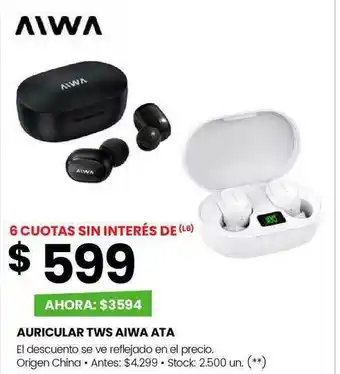 Changomas Auricular tws aiwa ata oferta