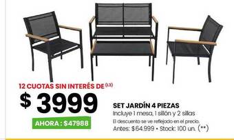 Changomas Set jardín 4 piezas oferta