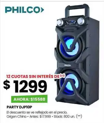 Changomas Party djp10p philco oferta