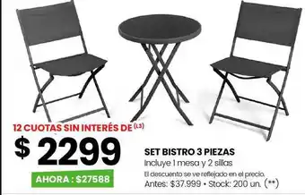Changomas Set bistro 3 piezas oferta