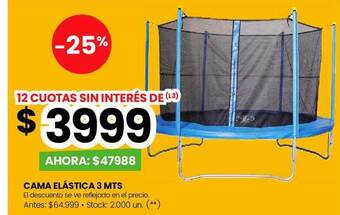 Changomas Cama elástica 3 mts oferta