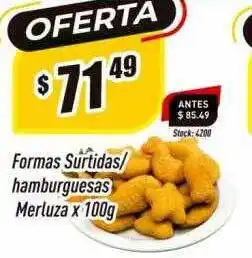 Supermercados Comodin Formas surtidas hamburguesas merluza oferta