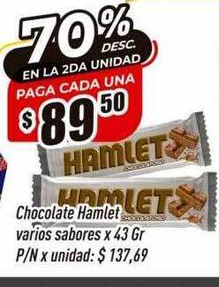 Supermercados Comodin Chocolate hamlet varios sabores oferta