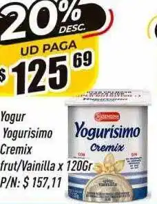 Supermercados Comodin Yogur yogurisimo cremix frut vainilla oferta