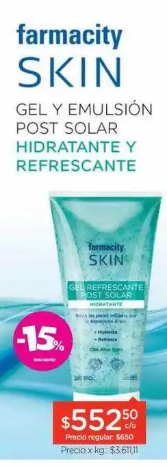 Farmacity Farmacity skin gel y emulsión post solar -15% descuento oferta