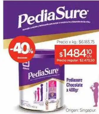 Farmacity Pediasure chocolate -40% descuento oferta