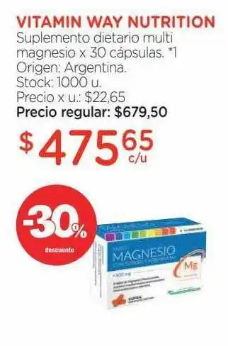 Farmacity Vitamin way nutrition suplemento dietario multi magnesio -30% descuento oferta