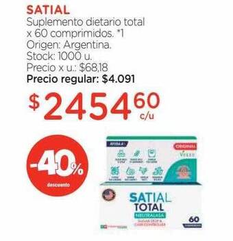 Farmacity Satial suplemento dietario total -40% descuento oferta
