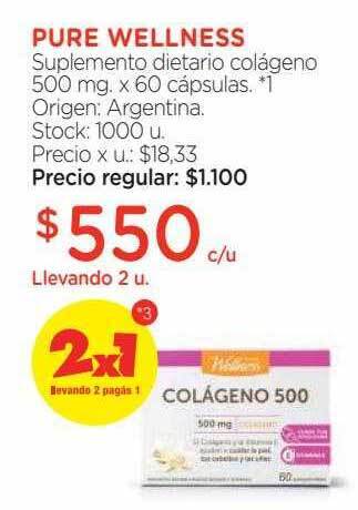 Farmacity Pure wellness suplemento dietario colágeno oferta