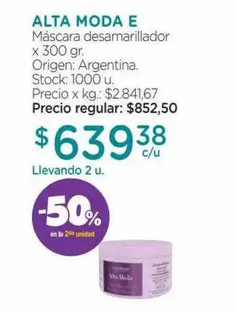 Farmacity Alta moda e máscara desamarillador -50% en la 2da unidad oferta
