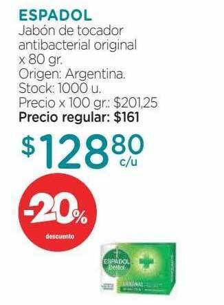 Farmacity Espadol jabón de tocador antibacterial original oferta
