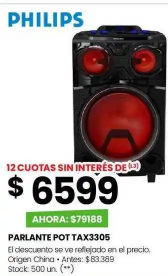 Changomas Philips parlante pot tax3305 oferta