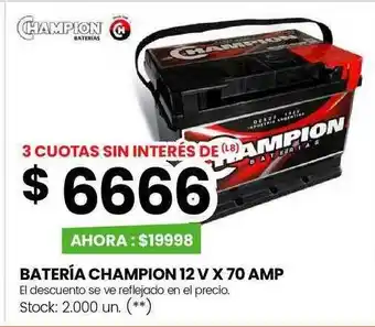 Changomas Batería champion 12 v x 70 amp oferta
