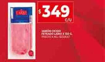 Supermercados DIA Jamón cocido feteado lario oferta
