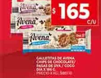 Supermercados DIA Galletitas de avena chips de chocolate pasas de uva coco dia oferta