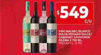 Supermercados DIA Vino malbec blanco dulce rosado dulce cabernet sauvignon dilema oferta