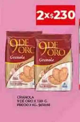 Supermercados DIA Granola 9 de oro oferta