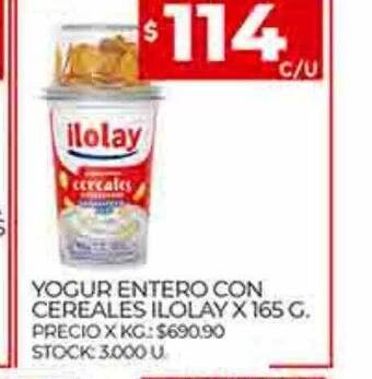 Supermercados DIA Yogur entero con cereales ilolay oferta