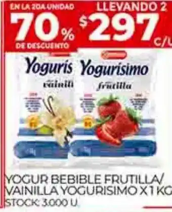 Supermercados DIA Yogur bebible frutilla vainilla yogurisimo oferta