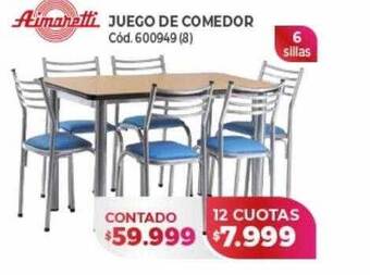 Naldo Lombardi Aimaretti juego de comedor oferta