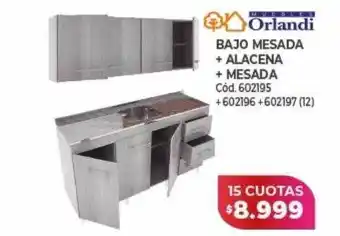 Naldo Lombardi Bajo mesada + alacena + mesada orlandi oferta