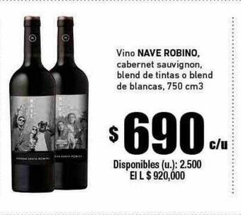 Cooperativa Obrera Vino nave robino cabernet sauvignon blend de tintas o blend de blancas oferta
