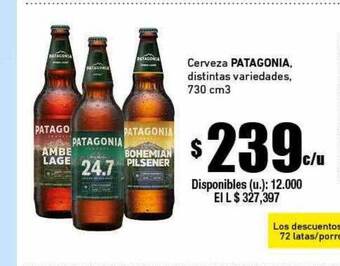 Cooperativa Obrera Cerveza patagonia oferta
