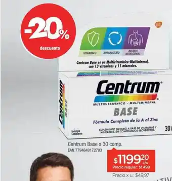 Farmacity Centrum base -20% descuento oferta