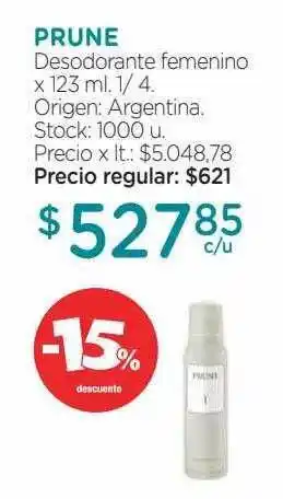Farmacity Prune desodorante femenino -15% descuento oferta