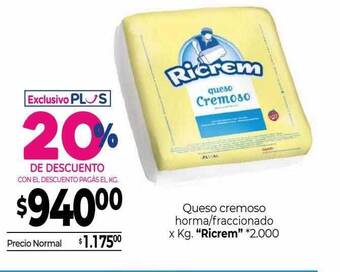 La Anonima Queso cremoso horma fraccionado oferta