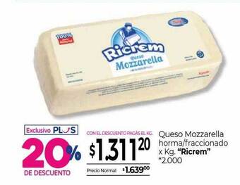 La Anonima Queso mozzarella horma fraccionado oferta