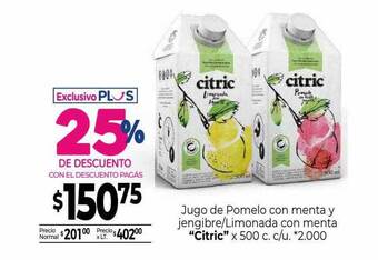 La Anonima Jugo de pomelo con menta y jengibre limonada con menta oferta