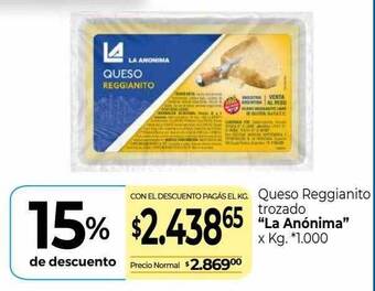 La Anonima Queso reggianito trozado oferta