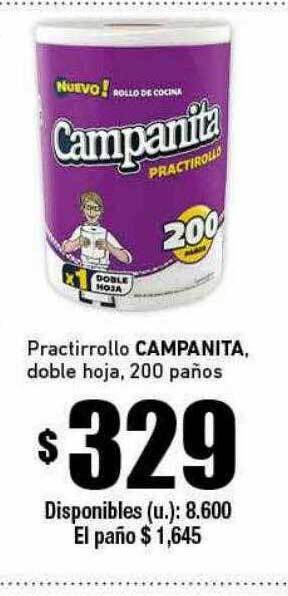 Cooperativa Obrera Practirrollo campanita doble hoja oferta
