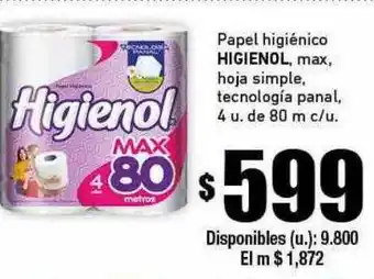 Cooperativa Obrera Papel higiénico higienol max hoja simple oferta