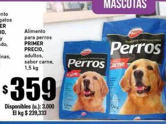 Cooperativa Obrera Alimento para perros primer precio adultos sabor carne oferta