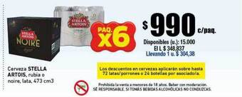 Cooperativa Obrera Cerveza stella artois rubia o noire oferta