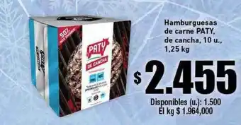 Cooperativa Obrera Hamburguesas de carne paty de canche oferta