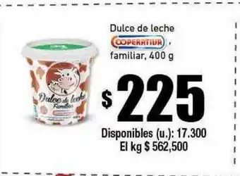 Cooperativa Obrera Dulce de leche cooperativa familiar oferta