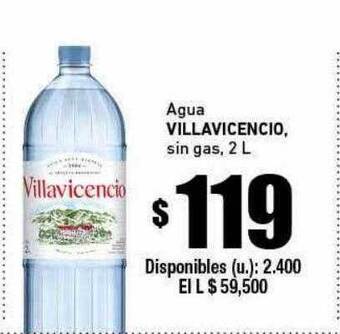 Agua villavicencio sin gas