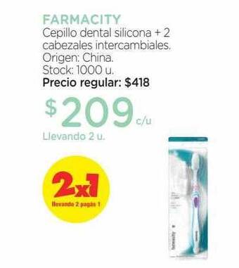 Farmacity Farmacity cepillo dental silicona + 2 cabezales intercambiales oferta