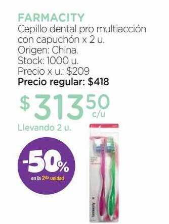 Farmacity Farmacity cepillo dental pro multiacción con capuchón -50% en la 2da unidad oferta
