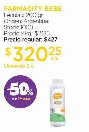 Farmacity Farmacity bebe fécula -50% en la 2da unidad oferta